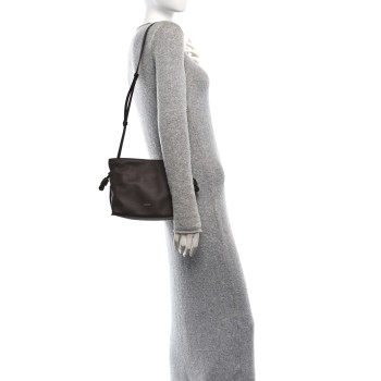 LOEWE Calfskin Mini Flamenco Knot Clutch Chocolate