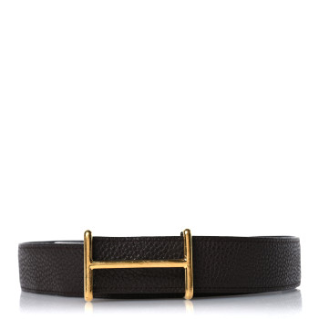 HERMES Box Togo 32mm Idem Belt 110 44 Black Chocolate
