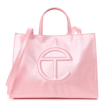 TELFAR Metallic Vegan Leather Medium Shopping Bag Ballerina