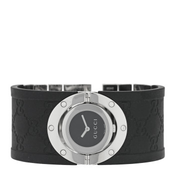 GUCCI Stainless Steel Rubber 23mm Twirl Quartz Watch Black