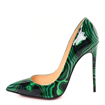 CHRISTIAN LOUBOUTIN Patent Malachite So Kate Pumps 39.5 Vert