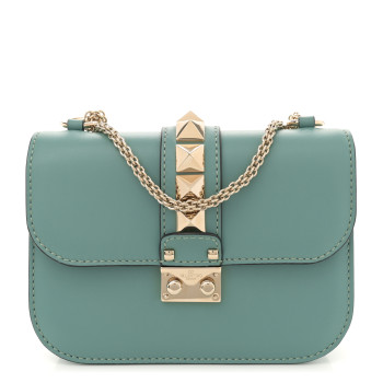 VALENTINO GARAVANI Vitello Small Glam Lock Rockstud Flap Colibri