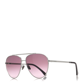 CHANEL Metal Aviator Sunglasses 4279-B Silver