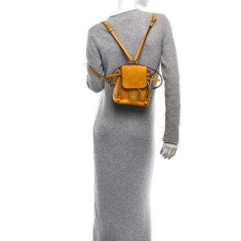 CHLOE Suede Calfskin Mini Faye Backpack Dusty Yellow