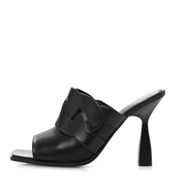 HERMES Nappa Hanna 95 Sandal 38 Black