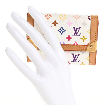 LOUIS VUITTON Monogram Multicolor Porte-Monnaie Plat Coin Purse White