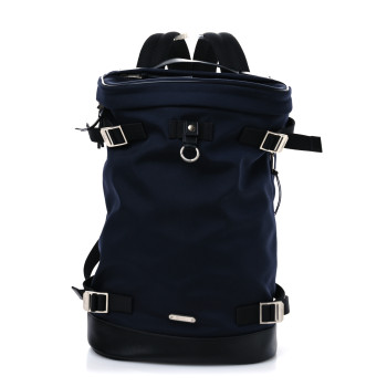 SAINT LAURENT Canvas Calfskin Rivington Race Backpack Black Navy