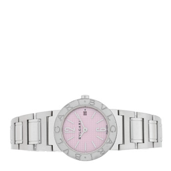 BULGARI Stainless Steel Pink Mother of Pearl 26mm Quartz Watch