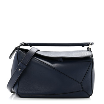 LOEWE Calfskin Small Puzzle Bag Marine