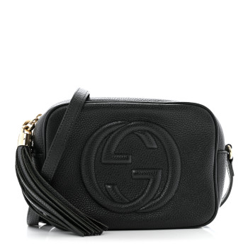 GUCCI Pebbled Calfskin Small Soho Disco Bag Black
