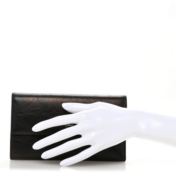 CHANEL Calfskin CC Flap Wallet Gris Fonce