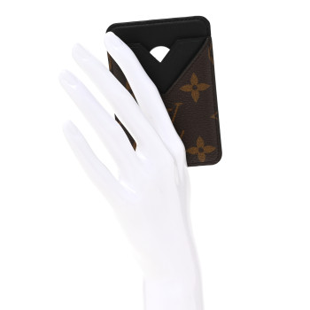 LOUIS VUITTON Monogram Macassar Porte-Cartes Magnet Noir