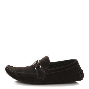 LOUIS VUITTON Mens Suede Monte Carlo Loafers 11 Brown