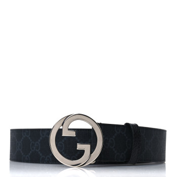 GUCCI GG Supreme Monogram Ciny Lux Calfskin Blondie 30mm Belt 110 44 Black