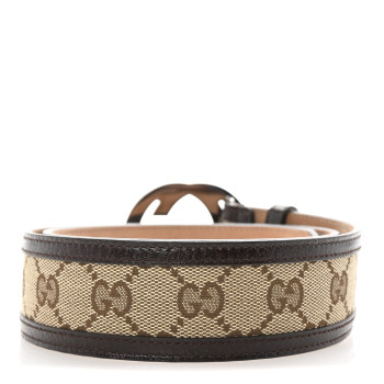 GUCCI Monogram Interlocking G Belt 80 32 Dark Brown