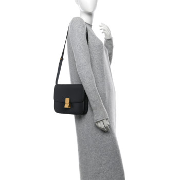 CELINE Box Calfskin Medium Classic Box Flap Bag Anthracite