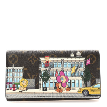 LOUIS VUITTON Monogram 2022 Christmas Animation Sarah Wallet Yellow