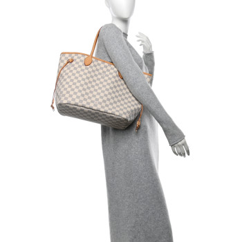 LOUIS VUITTON Damier Azur Neo Neverfull MM  Rose Ballerine