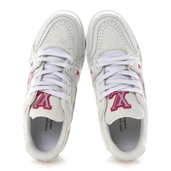 LOUIS VUITTON LV X TM Embossed Monogram Cherry Blossom LV Trainer Sneakers 37.5 White