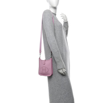 HERMES Taurillon Clemence Evelyne TPM Mauve Sylvestre