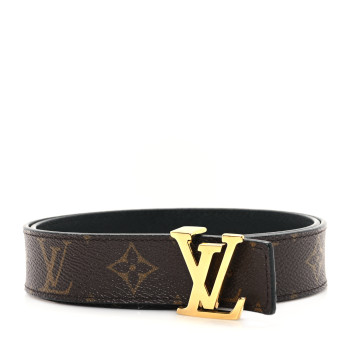 LOUIS VUITTON Calfskin Monogram 30mm LV Initiales Reversible Belt 75 30 Black