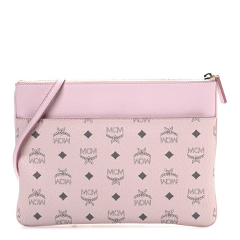 MCM Visetos Medium Crossbody Pouch Powder Pink