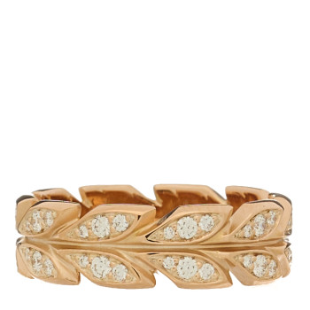 TIFFANY 18K Rose Gold Diamond Victoria Vine Band Ring 53 6.5