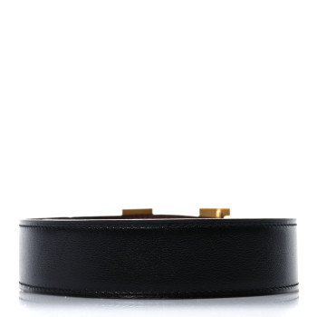 HERMES Box 135 Togo 32mm H Belt 85 34 Black Rouge H