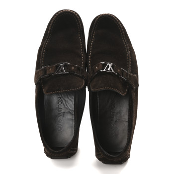 LOUIS VUITTON Mens Suede Monte Carlo Loafers 11 Brown