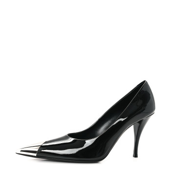 SAINT LAURENT Vernice Patent Maike Dream 90 Pumps 37.5 Black