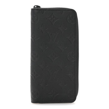 LOUIS VUITTON Calfskin Monogram Shadow Vertical Zippy Wallet Black
