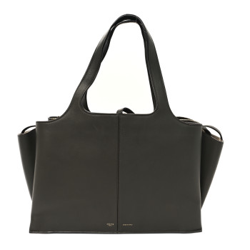 CELINE Supple Natural Calfskin Medium Tri-Fold Bag Stone
