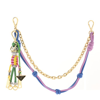 PRADA Metal Lambskin Pop Strings Bag Charm Mint Primrose