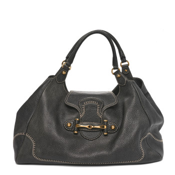 GUCCI Calfskin Large New Pelham Shoulder Bag Grey
