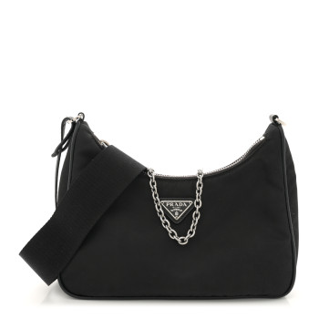 PRADA Nylon Re-Edition 2005 Shoulder Bag Black
