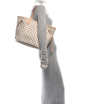 LOUIS VUITTON Damier Azur Neo Neverfull MM Rose Ballerine