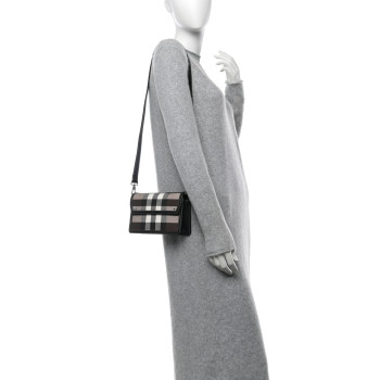 BURBERRY E-Canvas Giant Check Oscar Crossbody Dark Birch