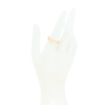 GUCCI 18K Rose Gold Diamond Icon Band Ring 57 8