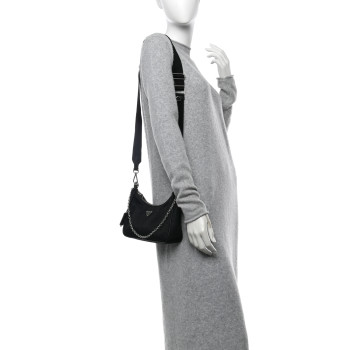 PRADA Nylon Re-Edition 2005 Shoulder Bag Black