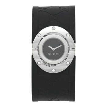 GUCCI Stainless Steel Rubber 23mm Twirl Quartz Watch Black