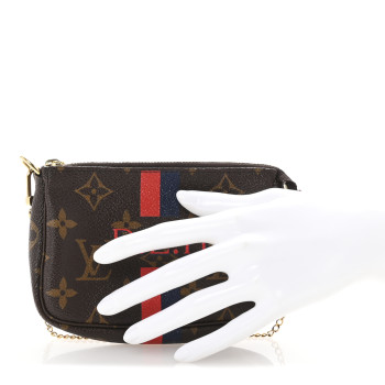 LOUIS VUITTON Monogram My LV Heritage Mini Pochette Accessories Marine Rouge