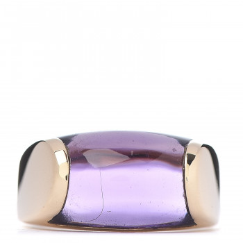 BULGARI 18K Yellow Gold Amethyst Tronchetto Ring 50 5.25