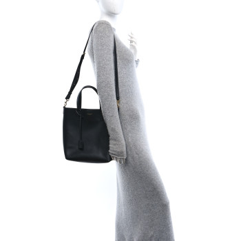 SAINT LAURENT Calfskin Toy Shopping Tote Black