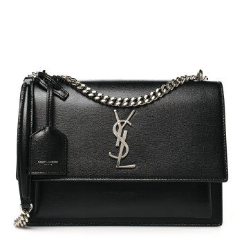 SAINT LAURENT Calfskin Medium Monogram Sunset Black