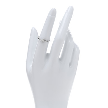 CARTIER 18K White Gold Diamond Hindu Floral Ring 53 6.25
