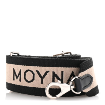 MOYNAT Canvas Calfskin Logo Strap Black Beige