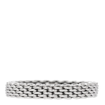 TIFFANY 18K White Gold Narrow Mesh Somerset Ring 58 8.5