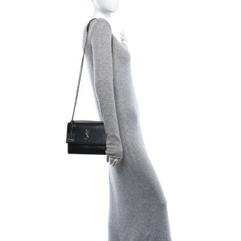 SAINT LAURENT Calfskin Medium Monogram Sunset Black