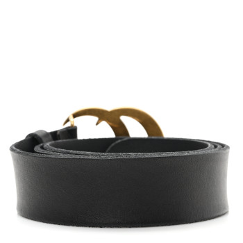 GUCCI Faded Calfskin Double G 40mm Belt 90 36 Black