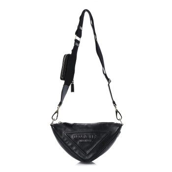 PRADA Grace Lux Triangle Shoulder Bag Black
